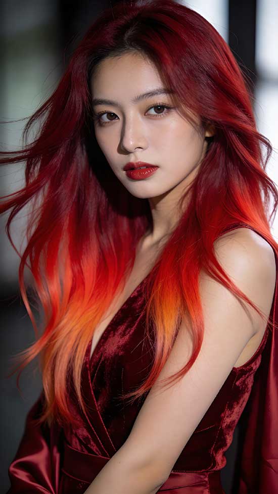 21 Bold Halloween Hair Color Ideas with Red, Burgundy, and Cherry Tones 7 Cherry Red Ombre
