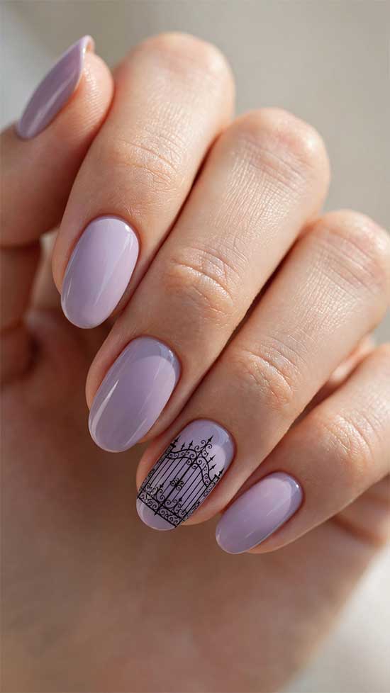 Gothic Iron Gate Silhouette Nails