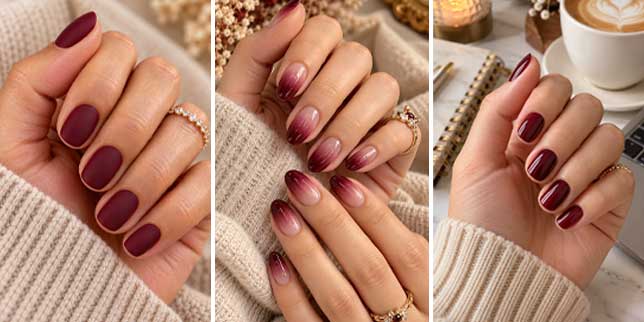 burgundy nail ideas