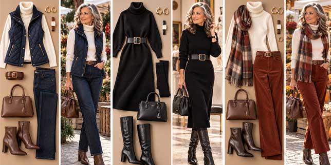 elegant winter outfits over 50