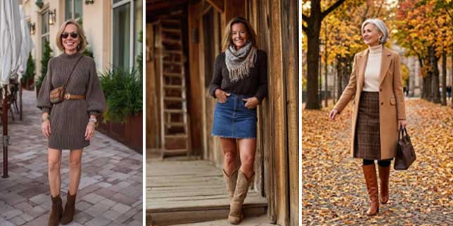 fall boots outfits for women over 50