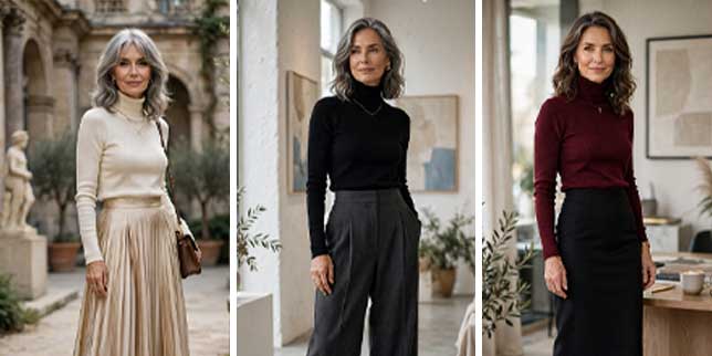 how to wear a turtleneck after 50