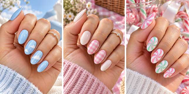 soft candy color nails